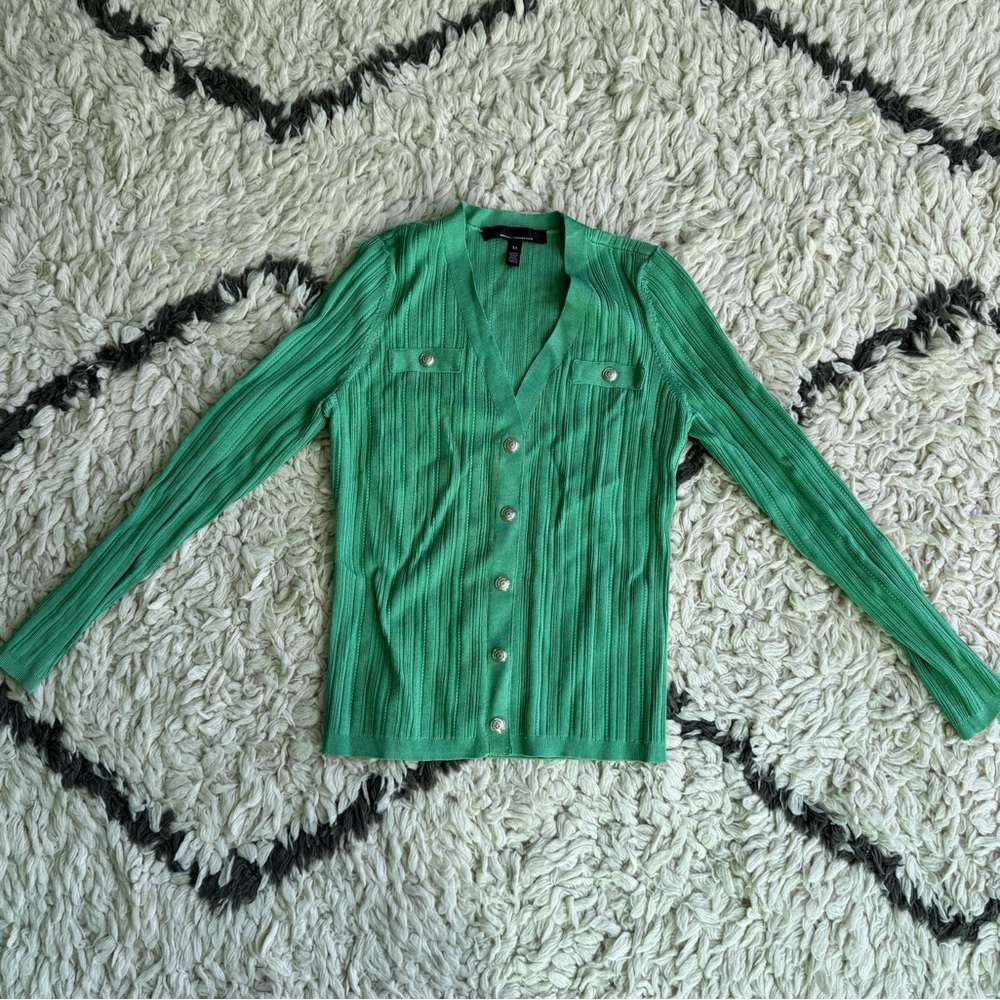 White House Black Market XS Green Cardigan
